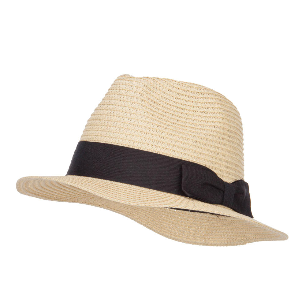 Ribbon Band Straw Panama Hat - Natural OSFM