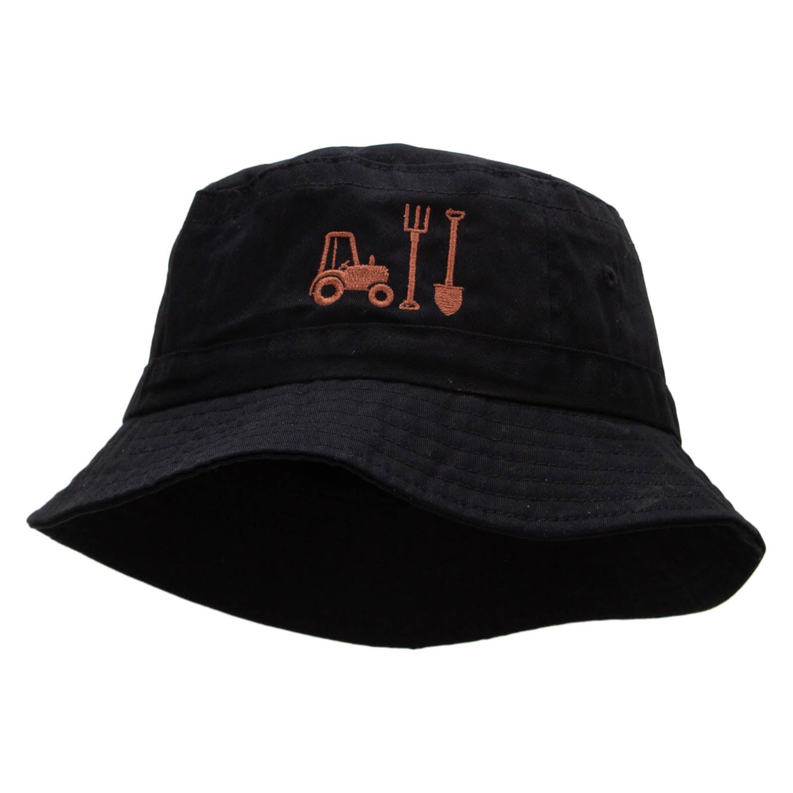 Farming Tool Embroidered Bucket Hat - Black OSFM