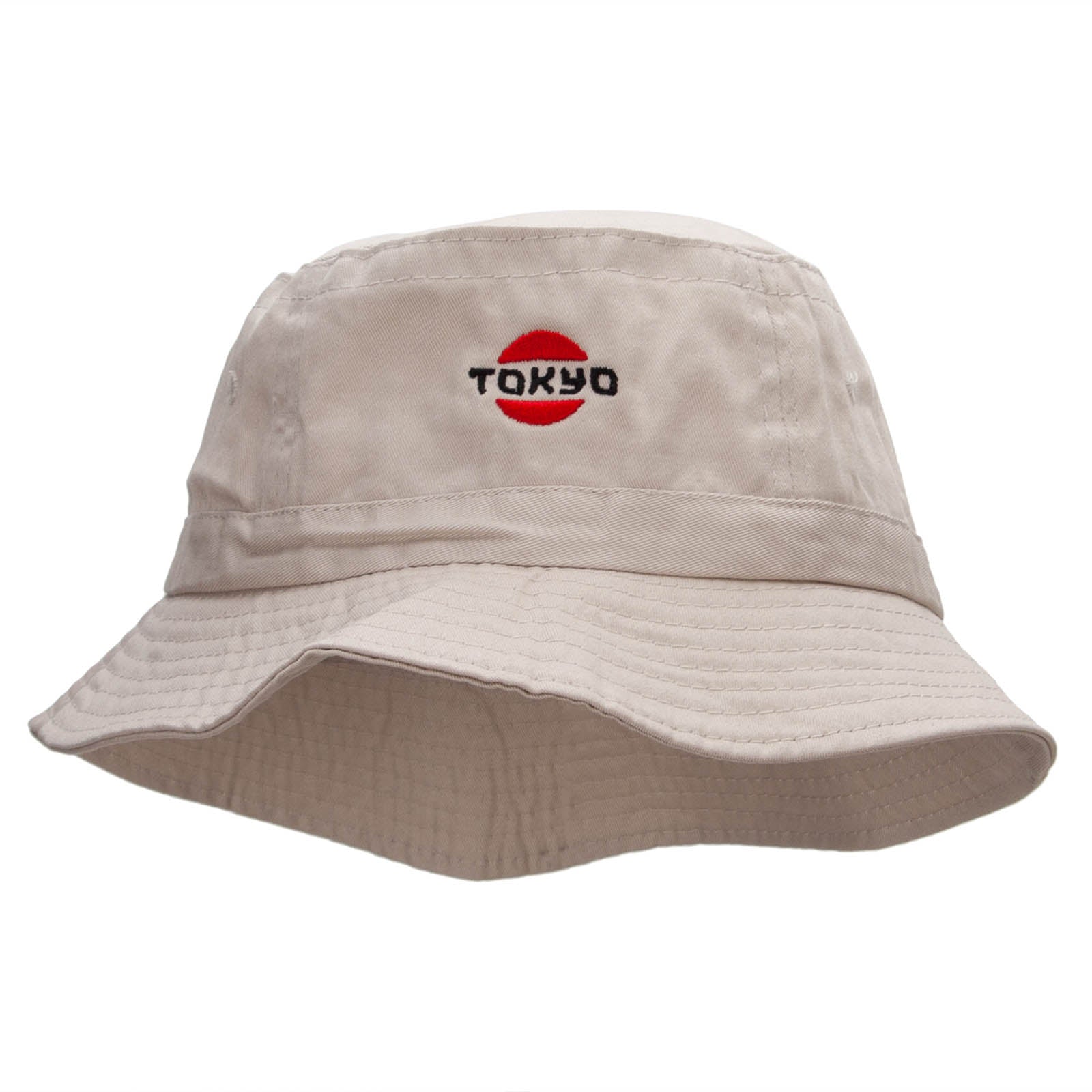 Tokyo logo Embroidered Bucket Hat - Natural OSFM