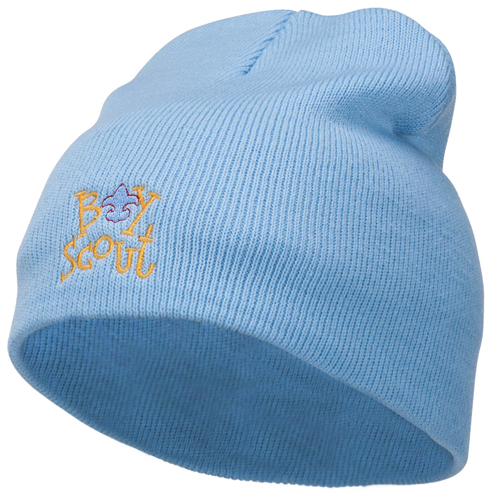 Boy Scout Logo Embroidered Short Beanie - Lt Blue OSFM