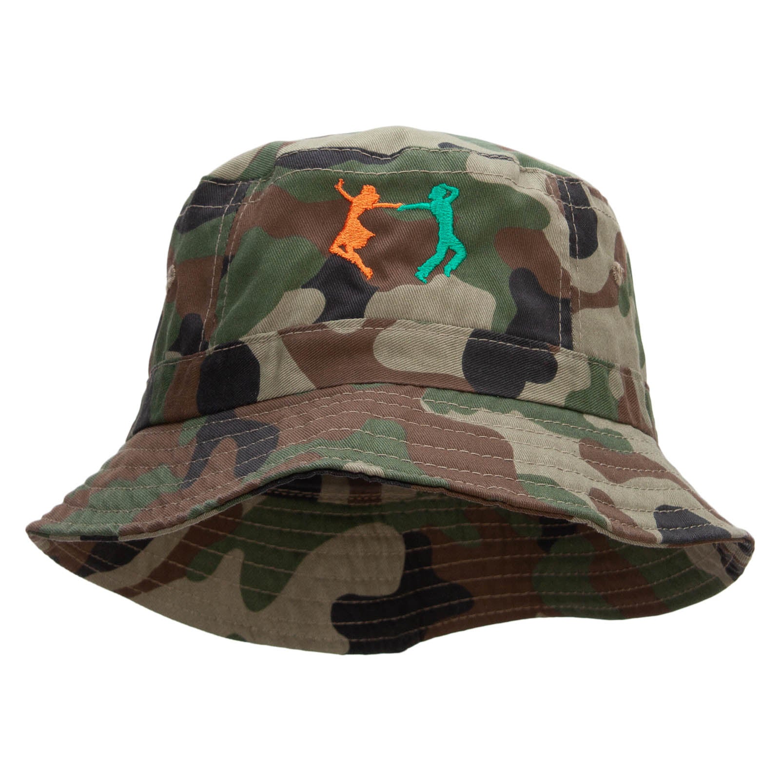 Dancing Partner Embroidered Bucket Hat - Green Camo OSFM