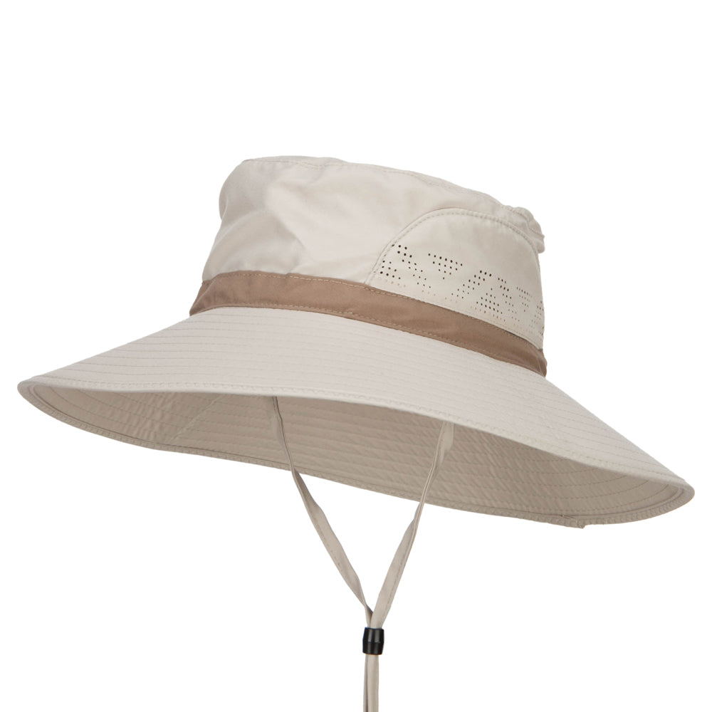 Microfiber UV Sun Brim Hat - Beige OSFM