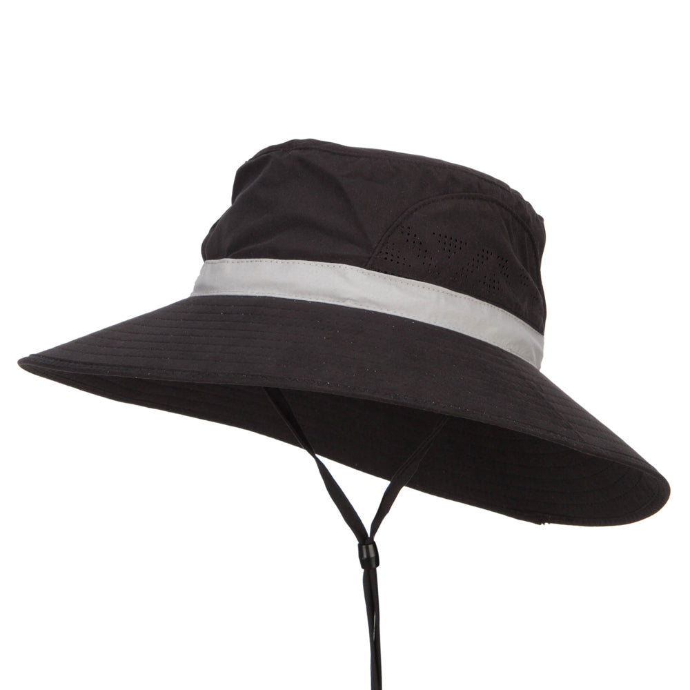 Microfiber UV Sun Brim Hat - Black OSFM