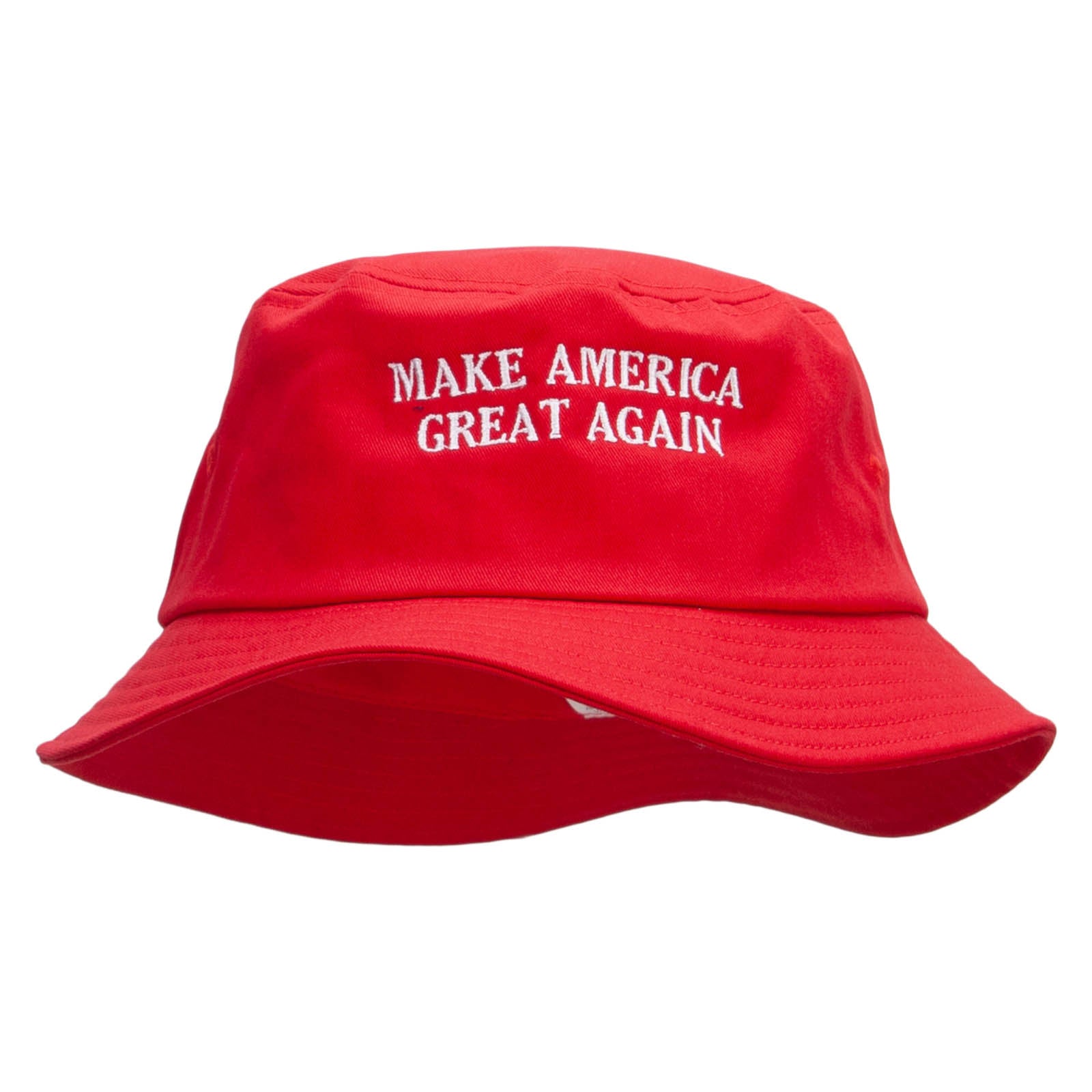 Make America Great Again Embroidered Big Size Cotton Blend Twill Bucket Hat - Red XL-2XL