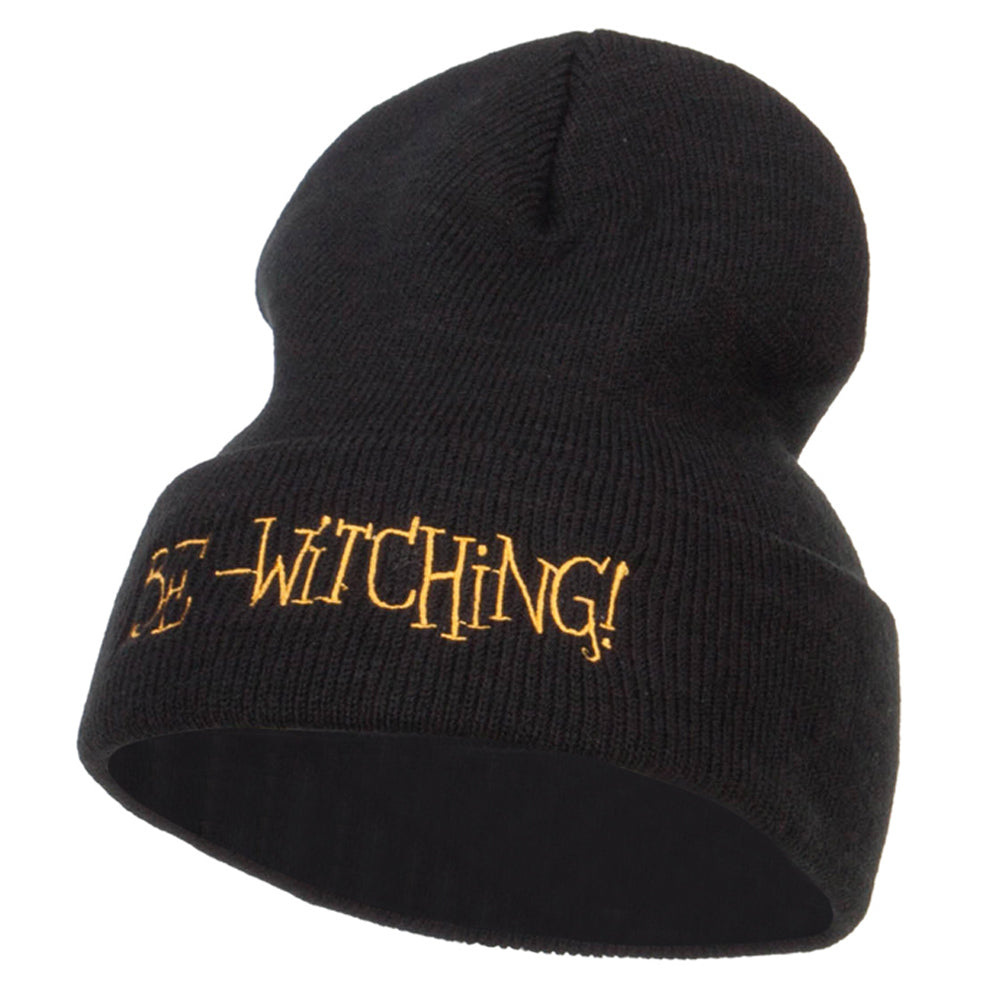 Be Witching Embroidered Long Beanie - Black OSFM