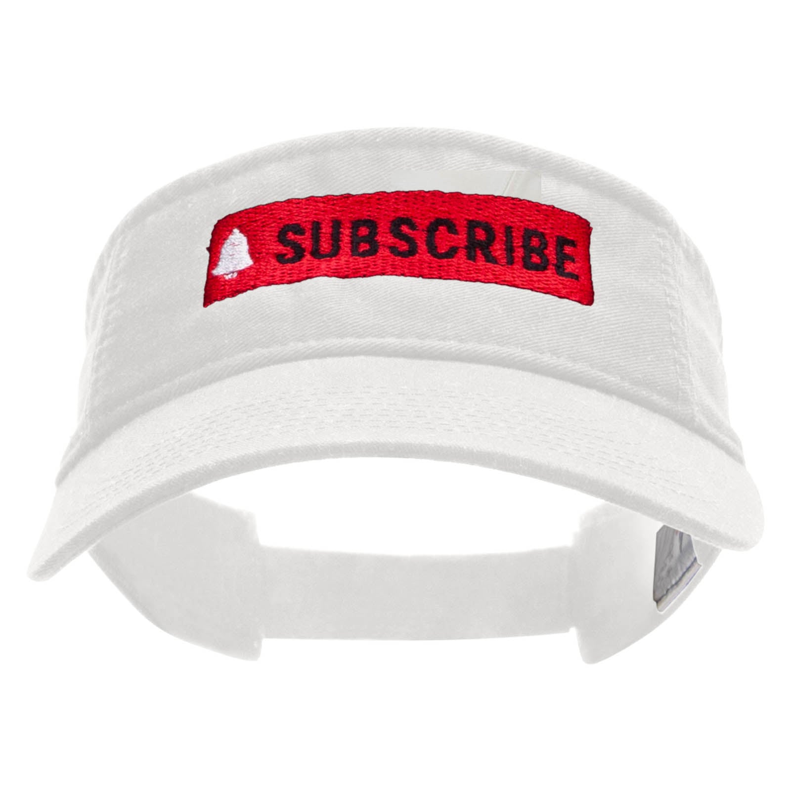 Subscribe Embroidered Pro Style Cotton Twill Washed Visor - White OSFM