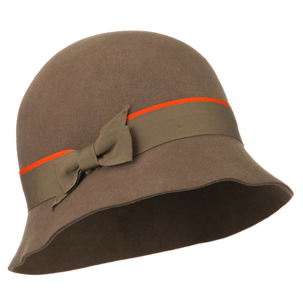 Women&#039;s Felt Cloche Shape Hat - Taupe OSFM