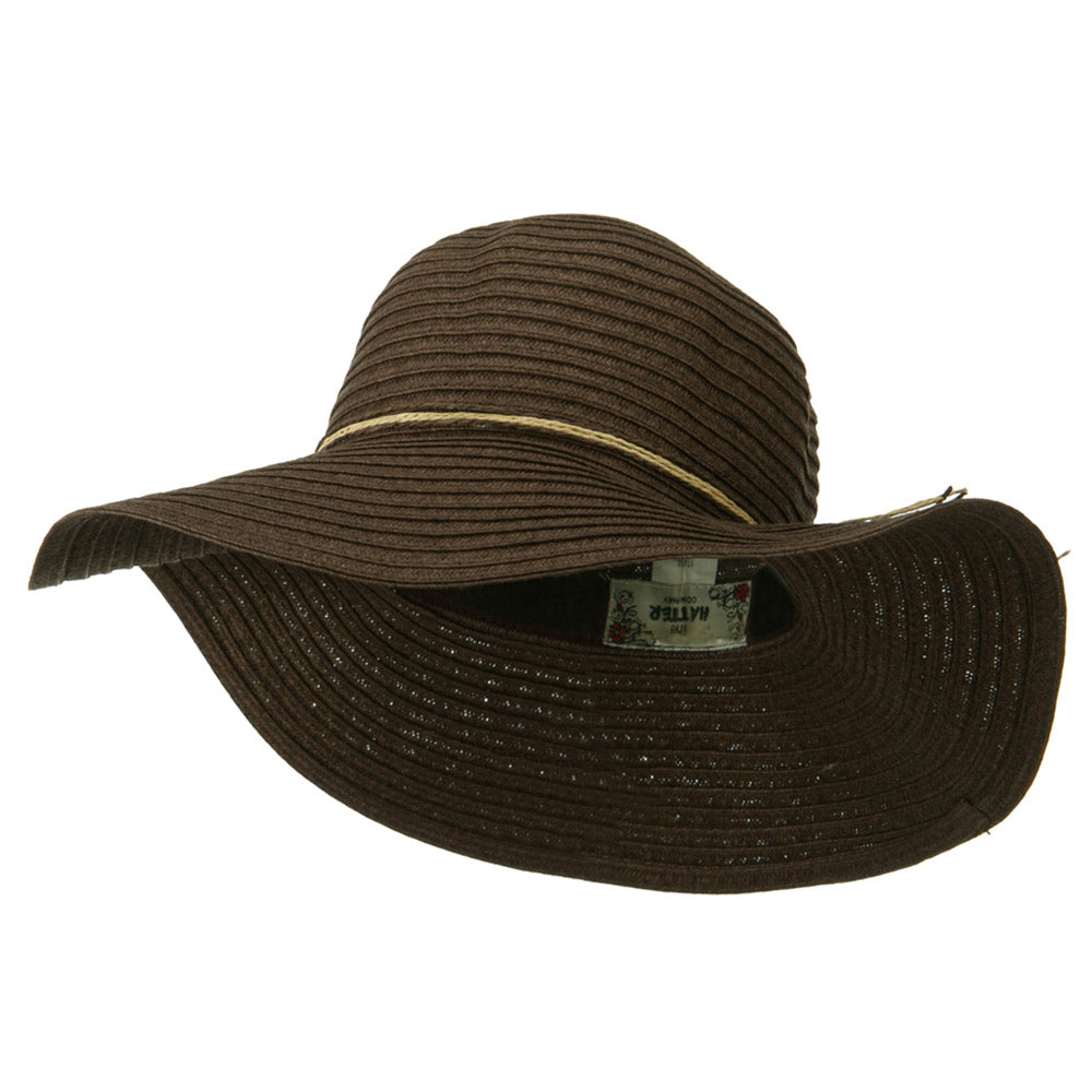 Coconut Band Floppy Hat - Brown OSFM