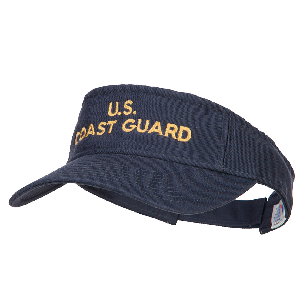 U.S. Coast Guard Embroidered Pro Style Cotton Washed Visor - Navy OSFM