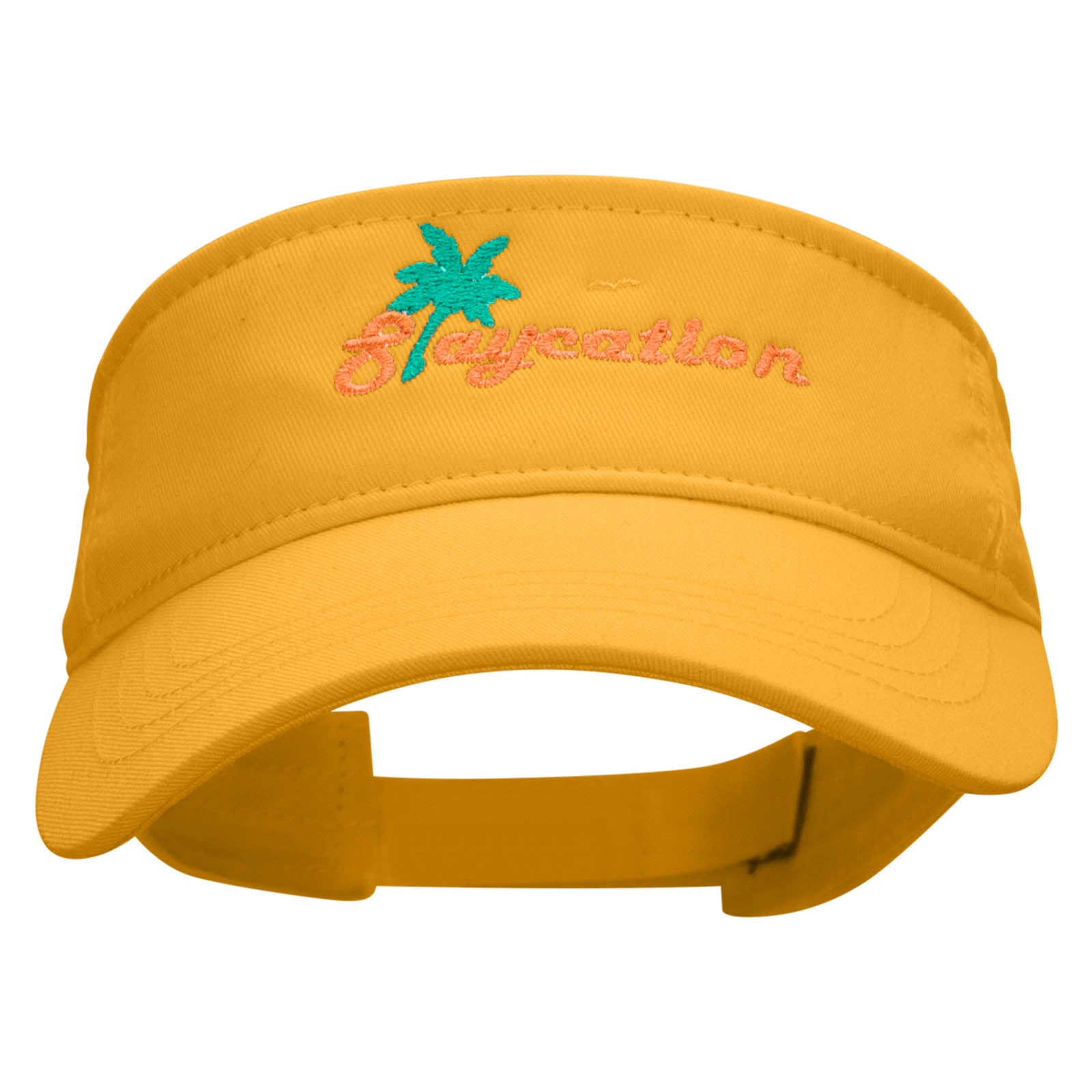 Staycation Embroidered Brushed Sports Visor - Yellow OSFM