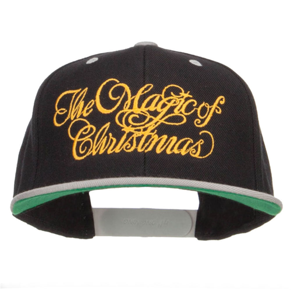 Magic of Christmas Embroidered Snapback - Black Silver OSFM