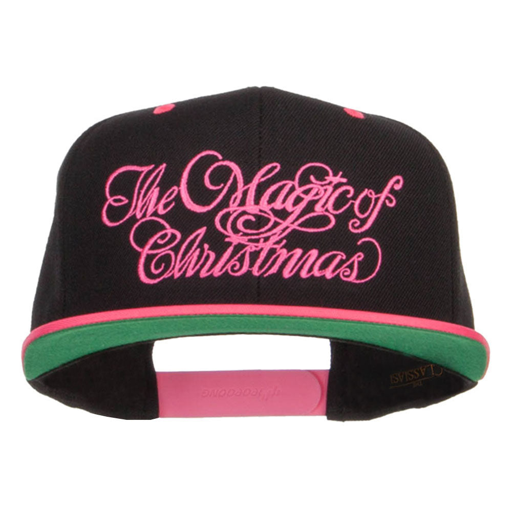 Magic of Christmas Embroidered Snapback - Black Pink OSFM