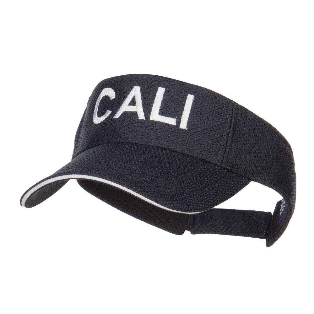 Wording of Cali Embroidered Mesh Visor - Black OSFM