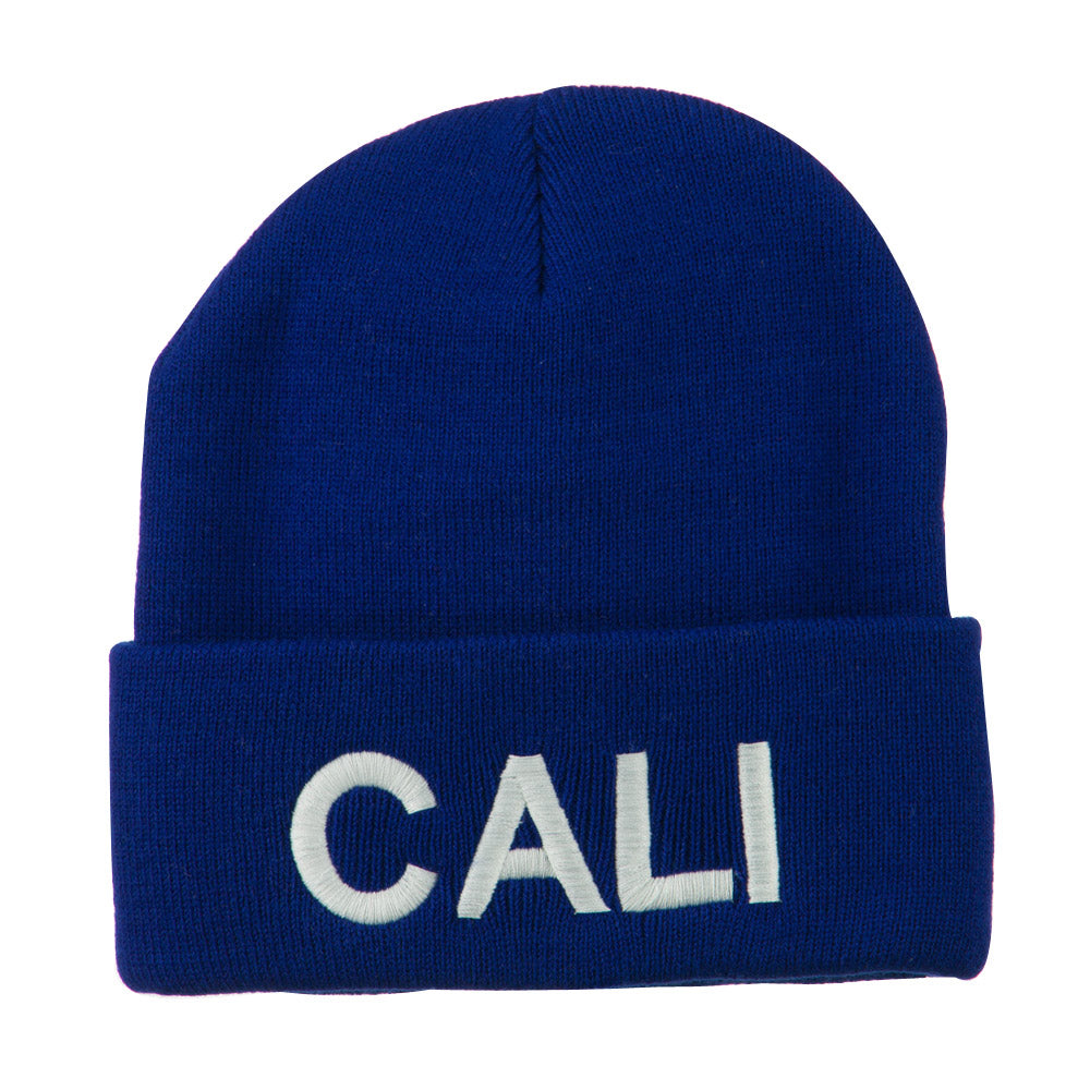 Wording of Cali Embroidered Beanie - Royal OSFM