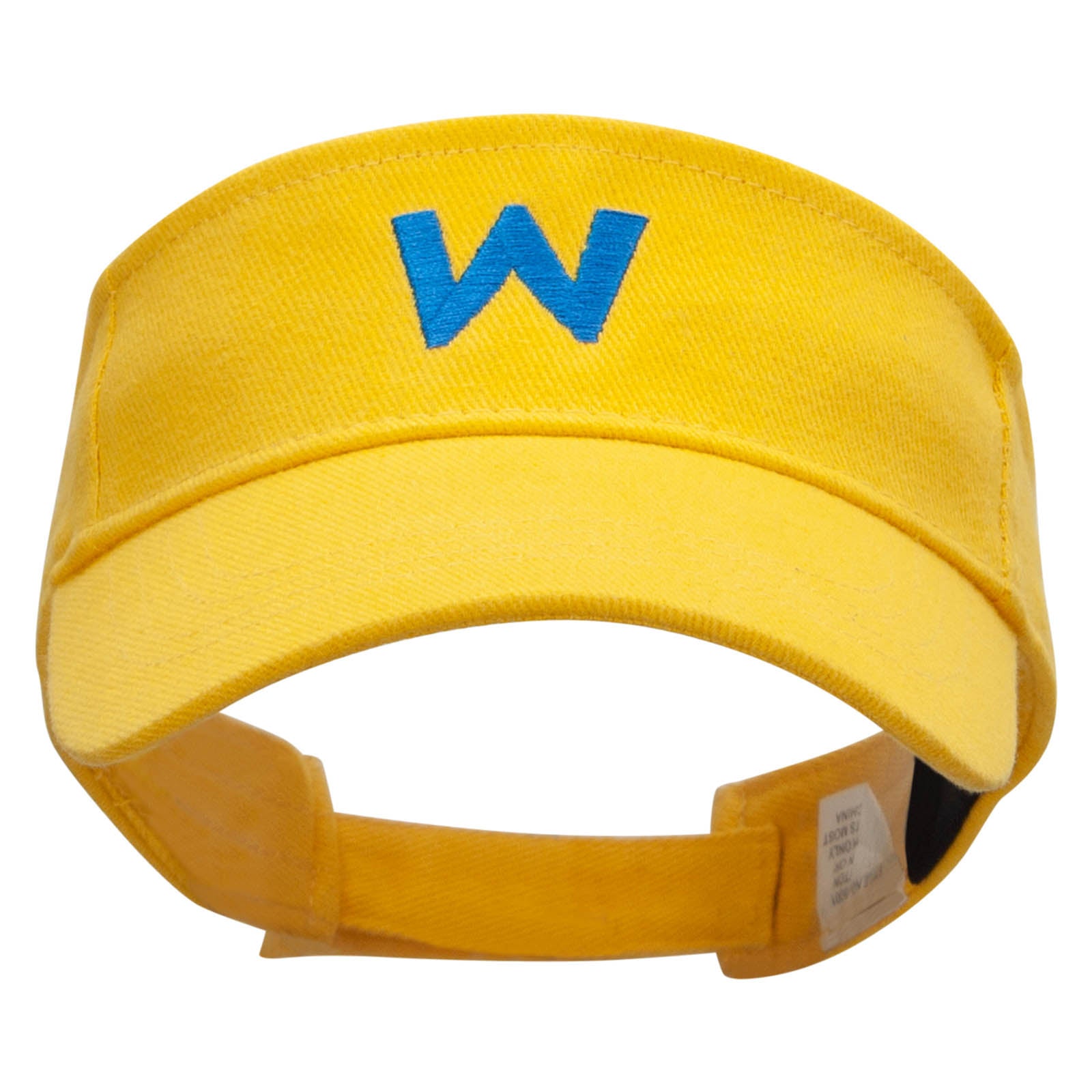 Mario World Logo Embroidered Brushed Sports Visor - Yellow OSFM