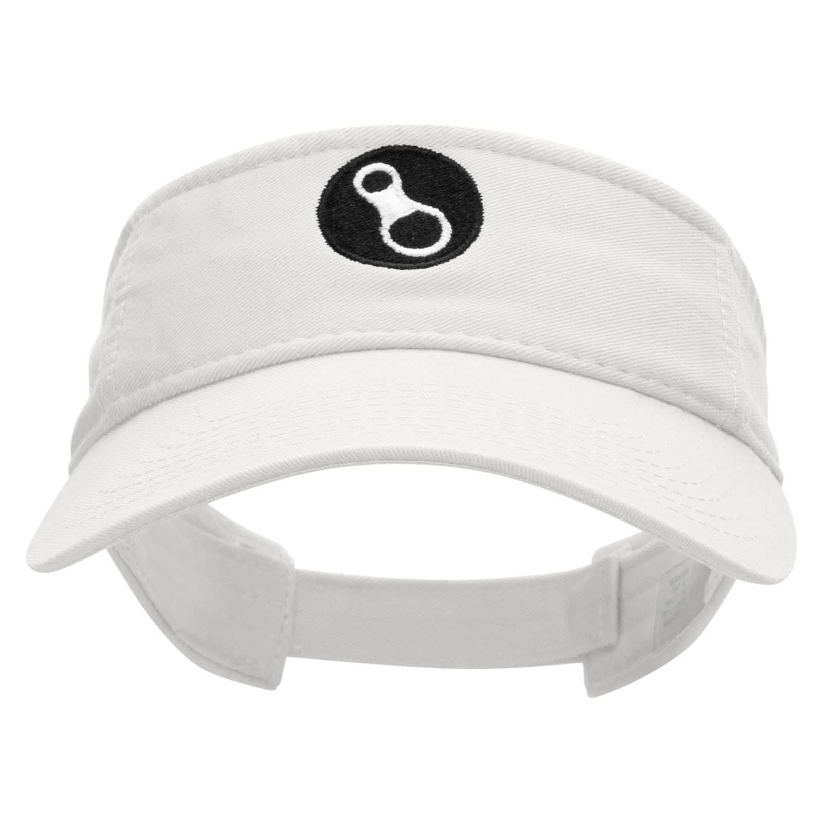 Carabiner Climber Embroidered Pro Style Cotton Twill Washed Visor - White OSFM