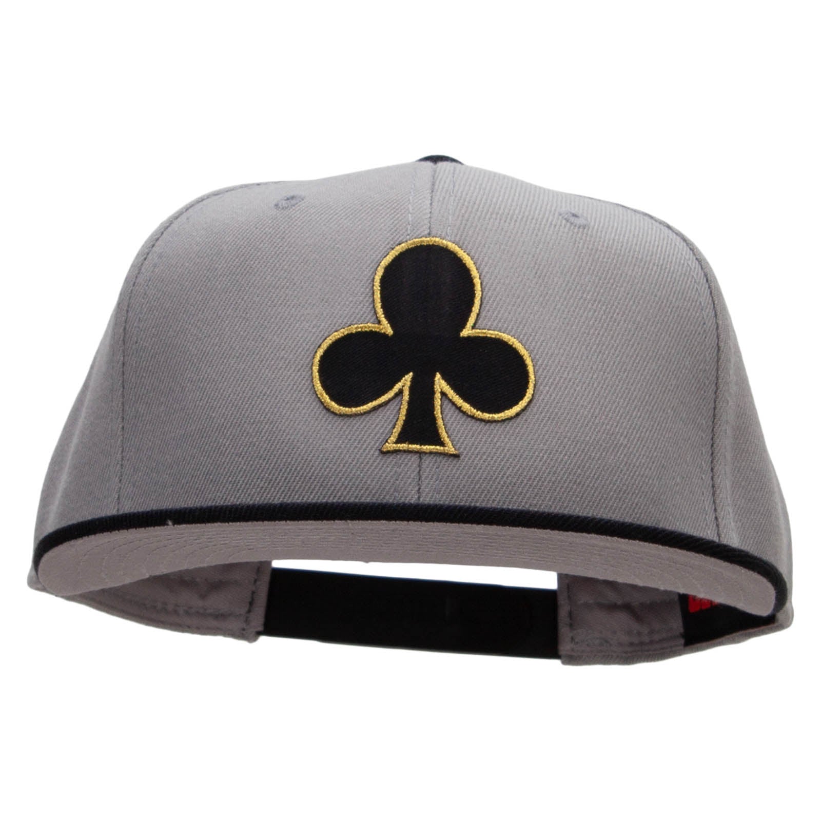 Black Clubs Patched Wool Blend Pro Style 2 Tone Snapback - Black Grey OSFM