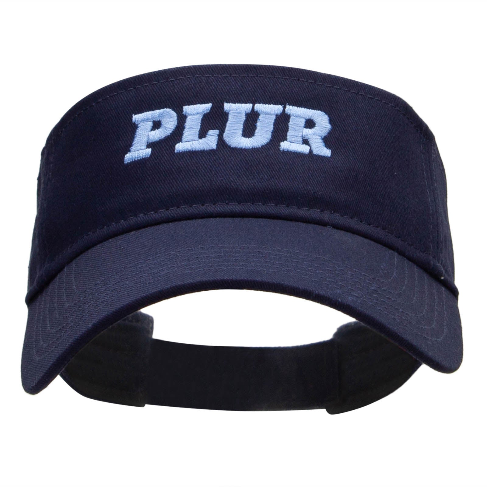 PLUR Embroidered Cotton Twill Sun Visor - Navy OSFM