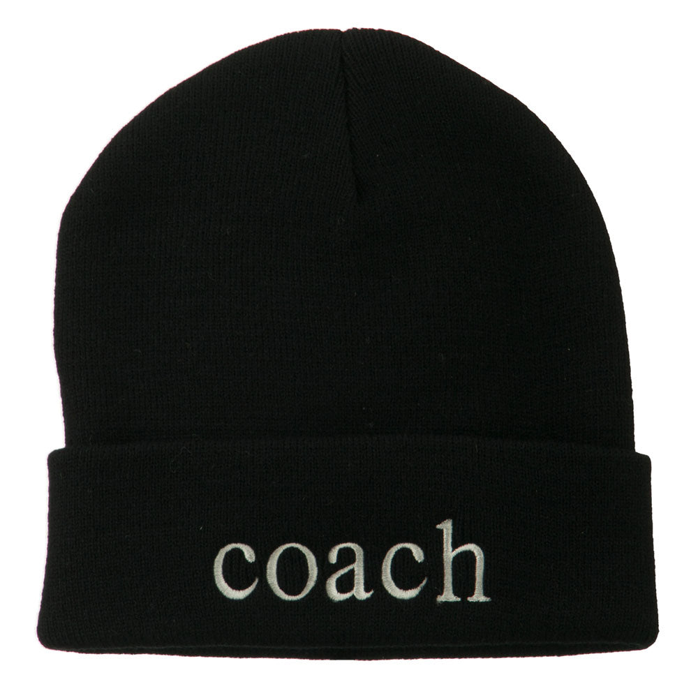 Coach Embroidered Long Beanie - Black OSFM