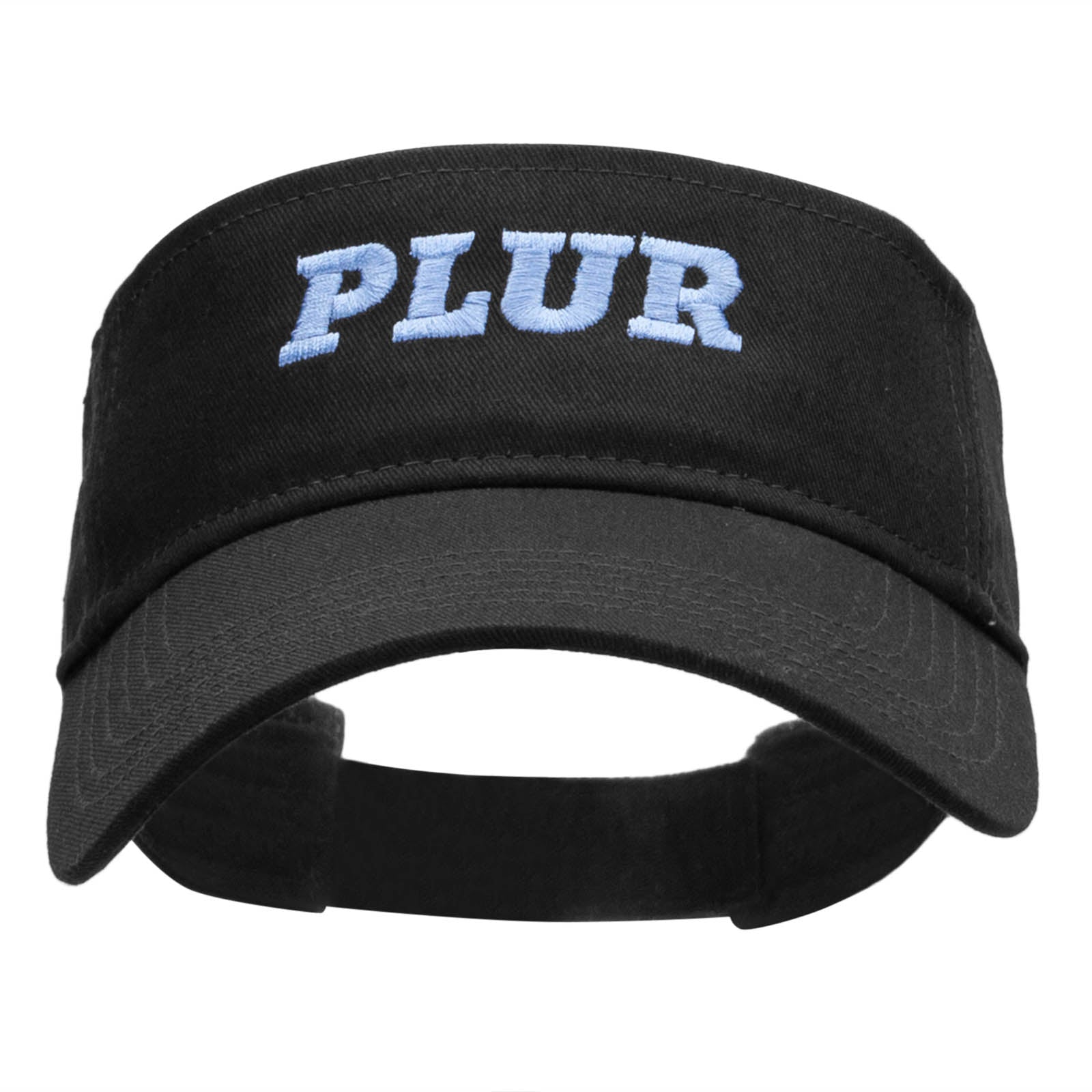 PLUR Embroidered Cotton Twill Sun Visor - Black OSFM