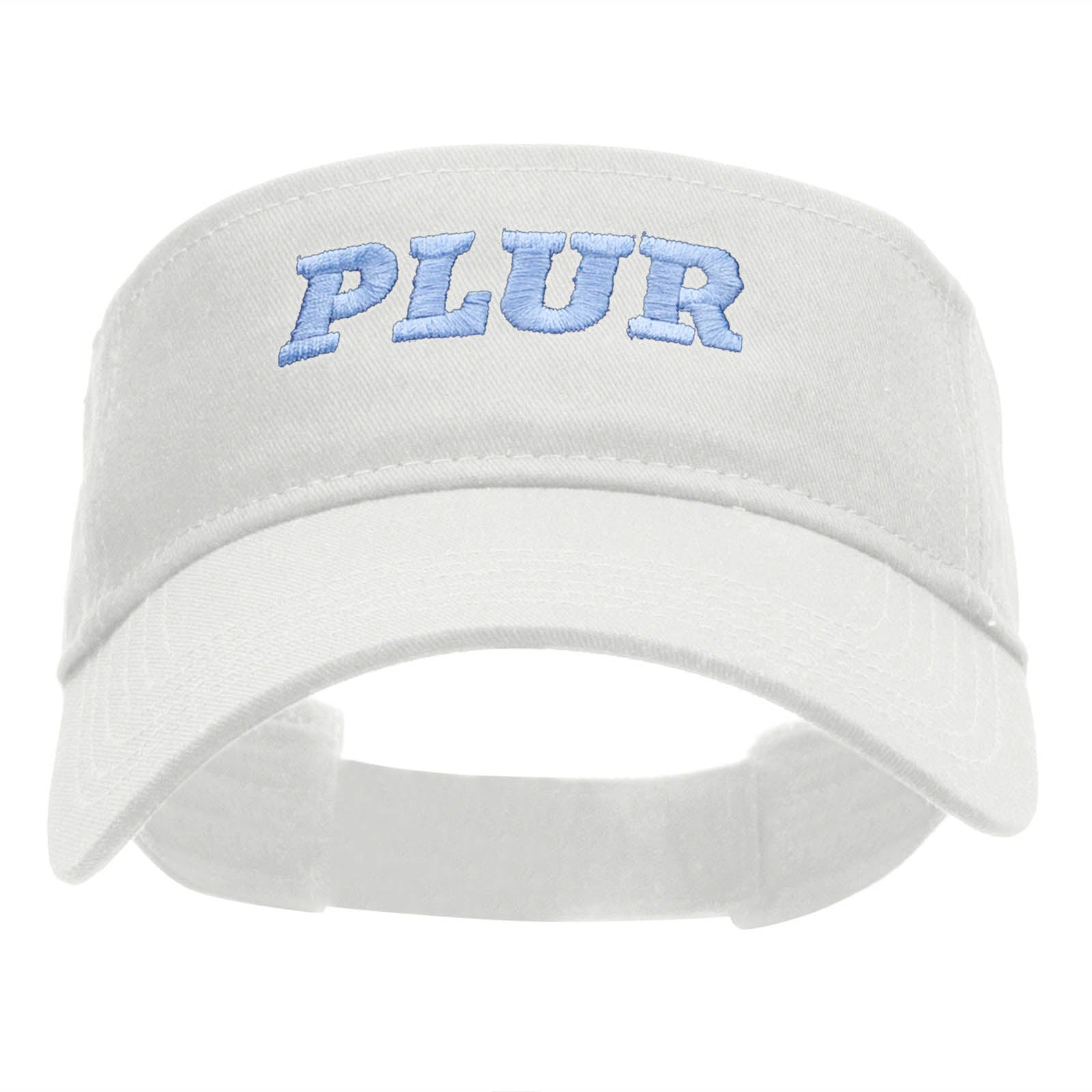 PLUR Embroidered Cotton Twill Sun Visor - White OSFM