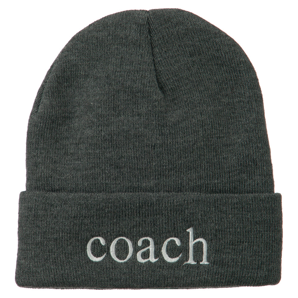Coach Embroidered Long Beanie - Grey OSFM