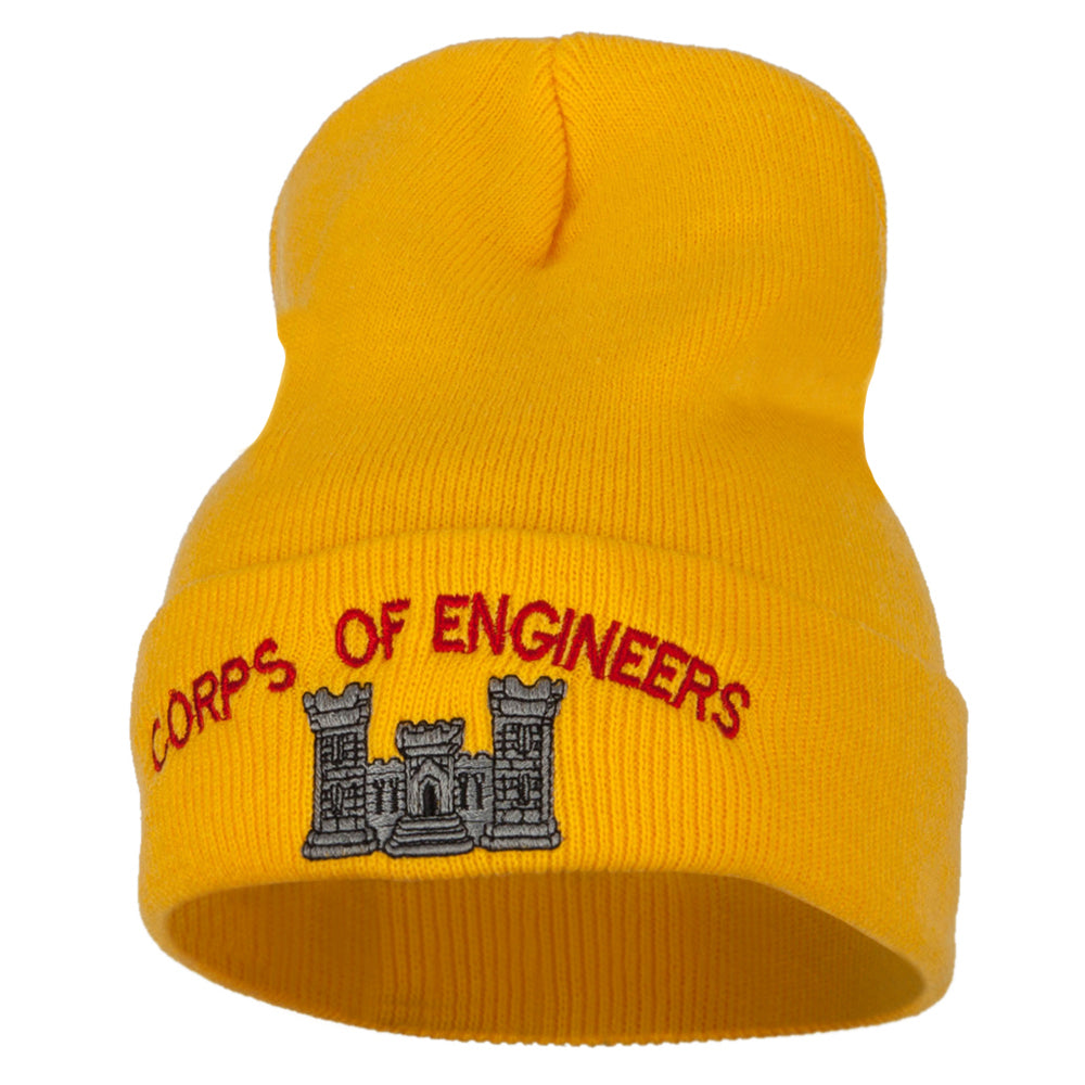 Corps of Engineers Embroidered Long Knitted Beanie - Yellow OSFM