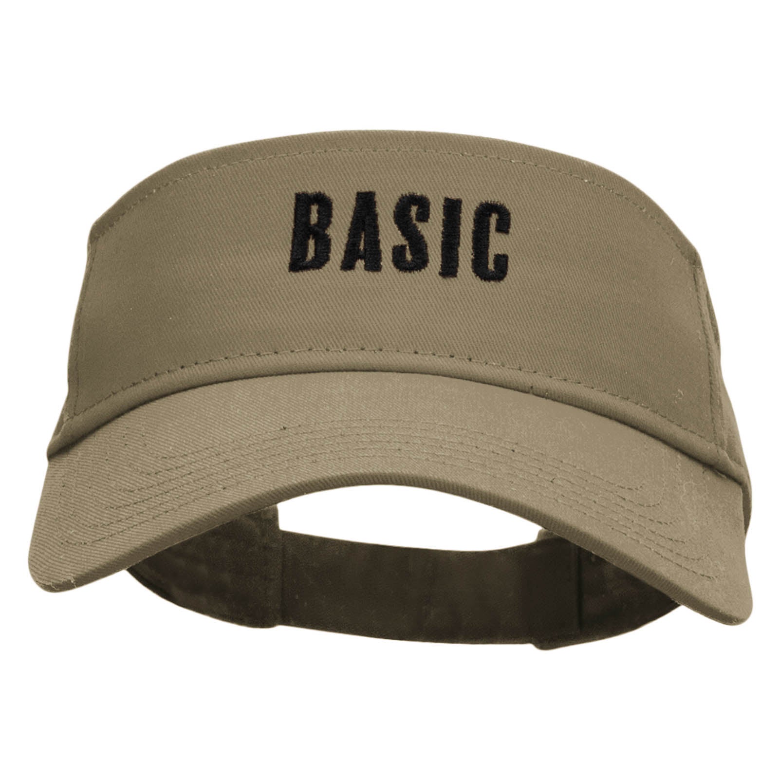 BASIC Embroidered Cotton Twill Sun Visor - Khaki OSFM