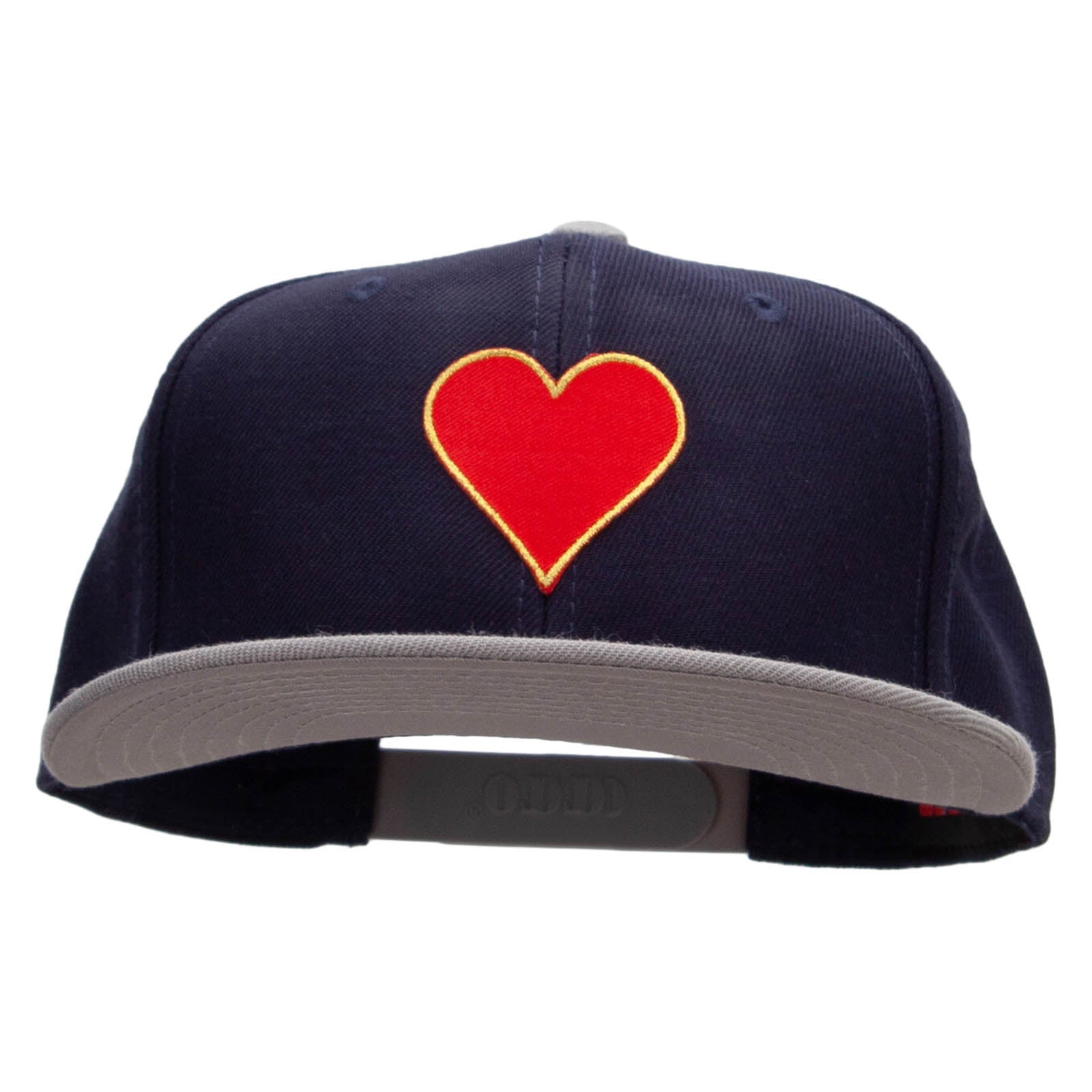 Red Heart Patched Wool Blend Pro Style 2 Tone Snapback - Grey Navy OSFM