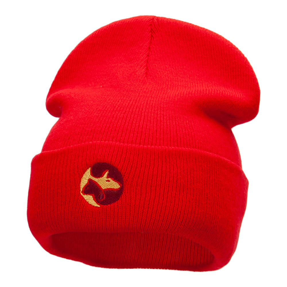 Rescue Pets Logo Embroidered Long Knitted Beanie - Red OSFM