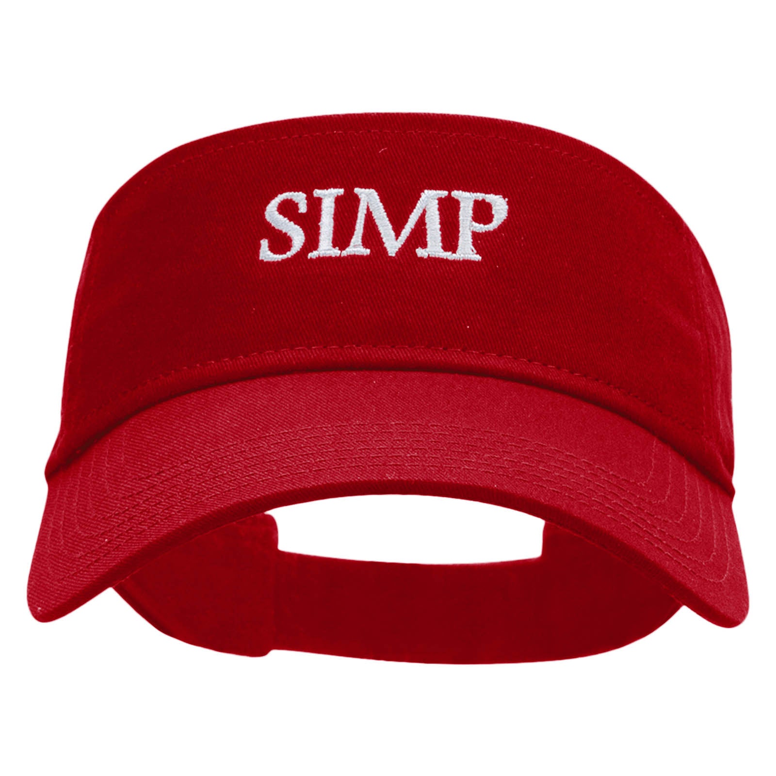 SIMP Embroidered Cotton Twill Sun Visor - Red OSFM