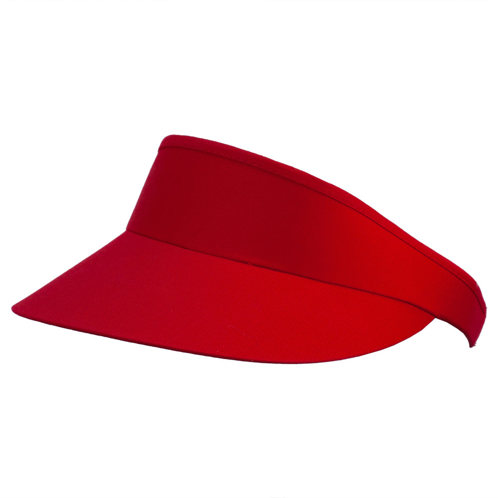 Cotton Twill Golf Clip On Visor - Red OSFM