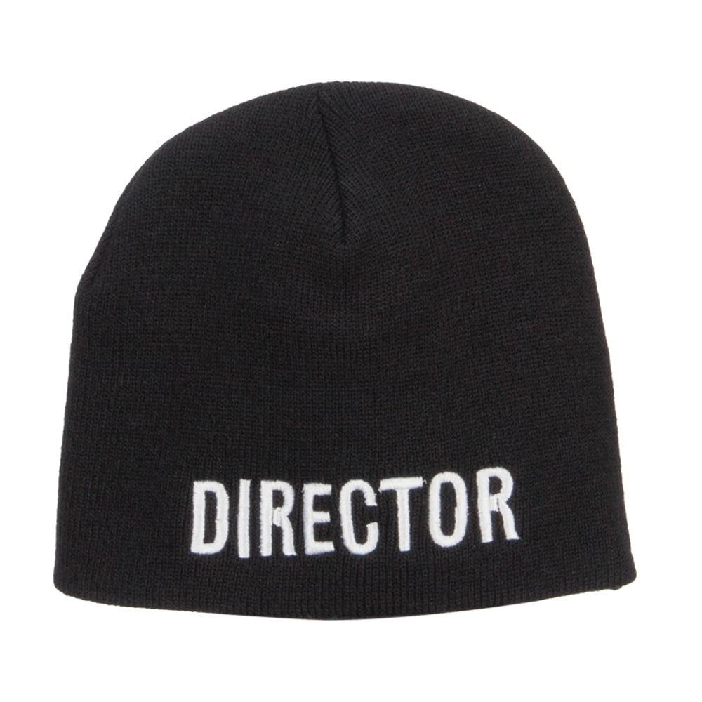 Director Embroidered Short Beanie - Black OSFM