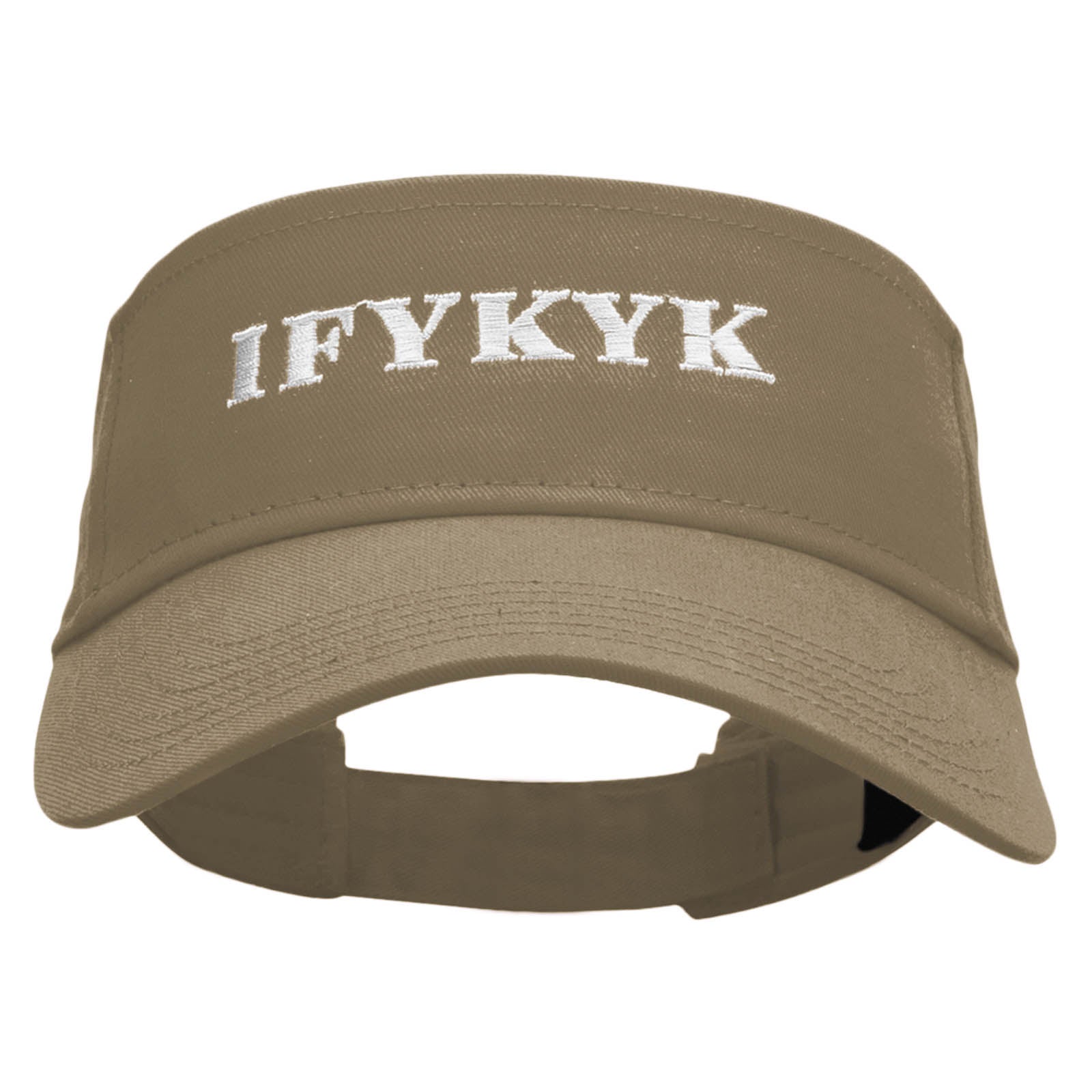 IFYKYK Embroidered Cotton Twill Sun Visor - Khaki OSFM