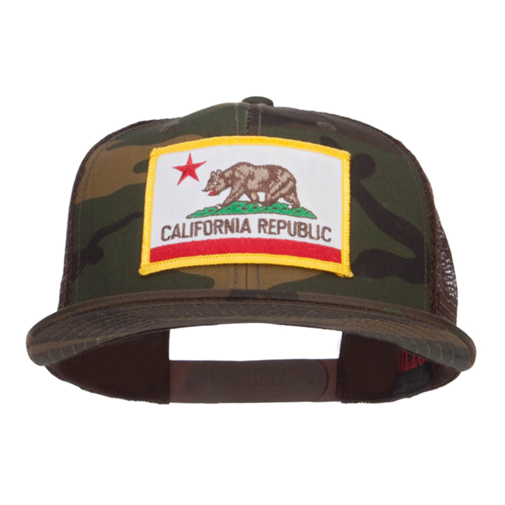 California Republic Patched Camo Mesh Snapback - Camo Brown OSFM