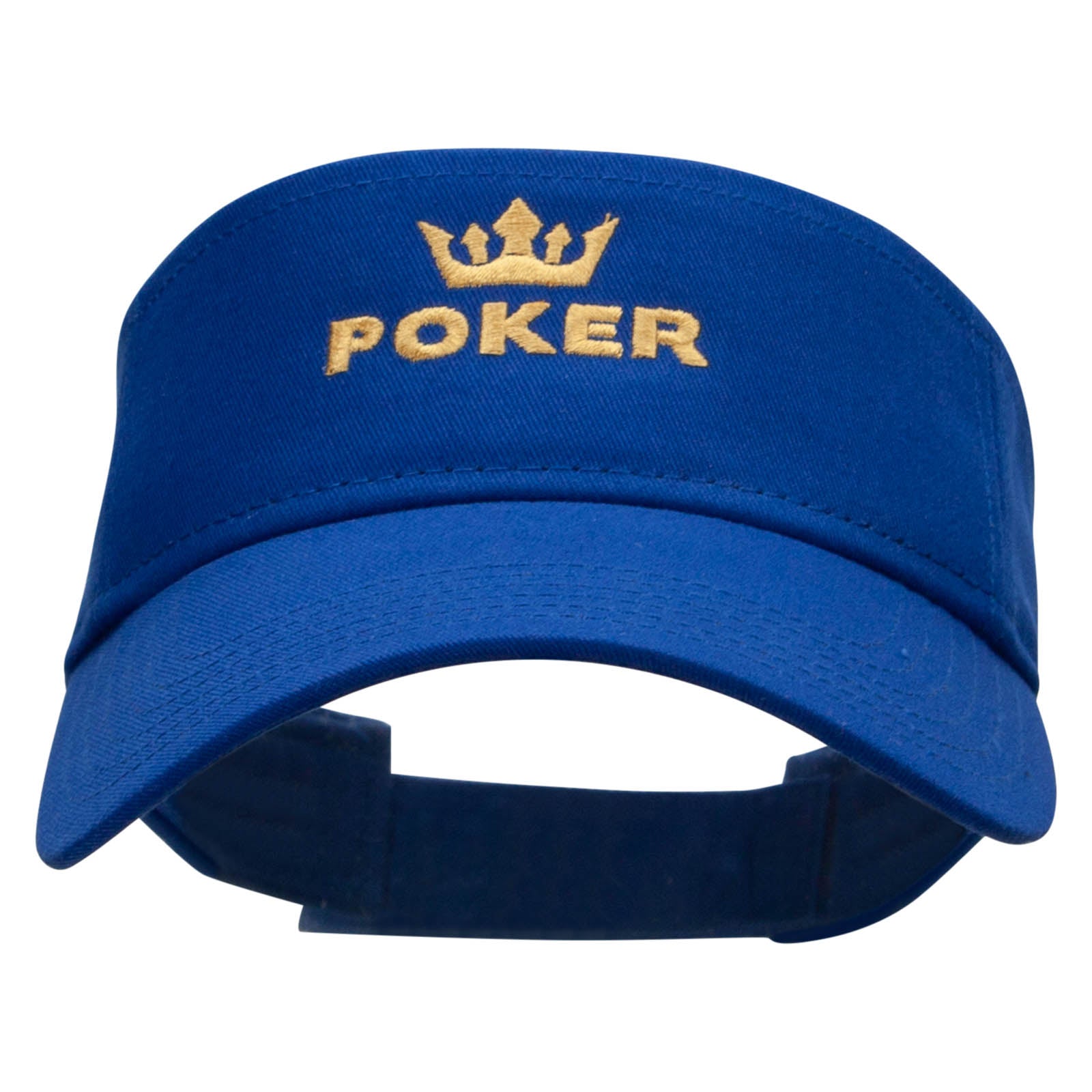 Poker King Embroidered Cotton Twill Sun Visor - Royal OSFM