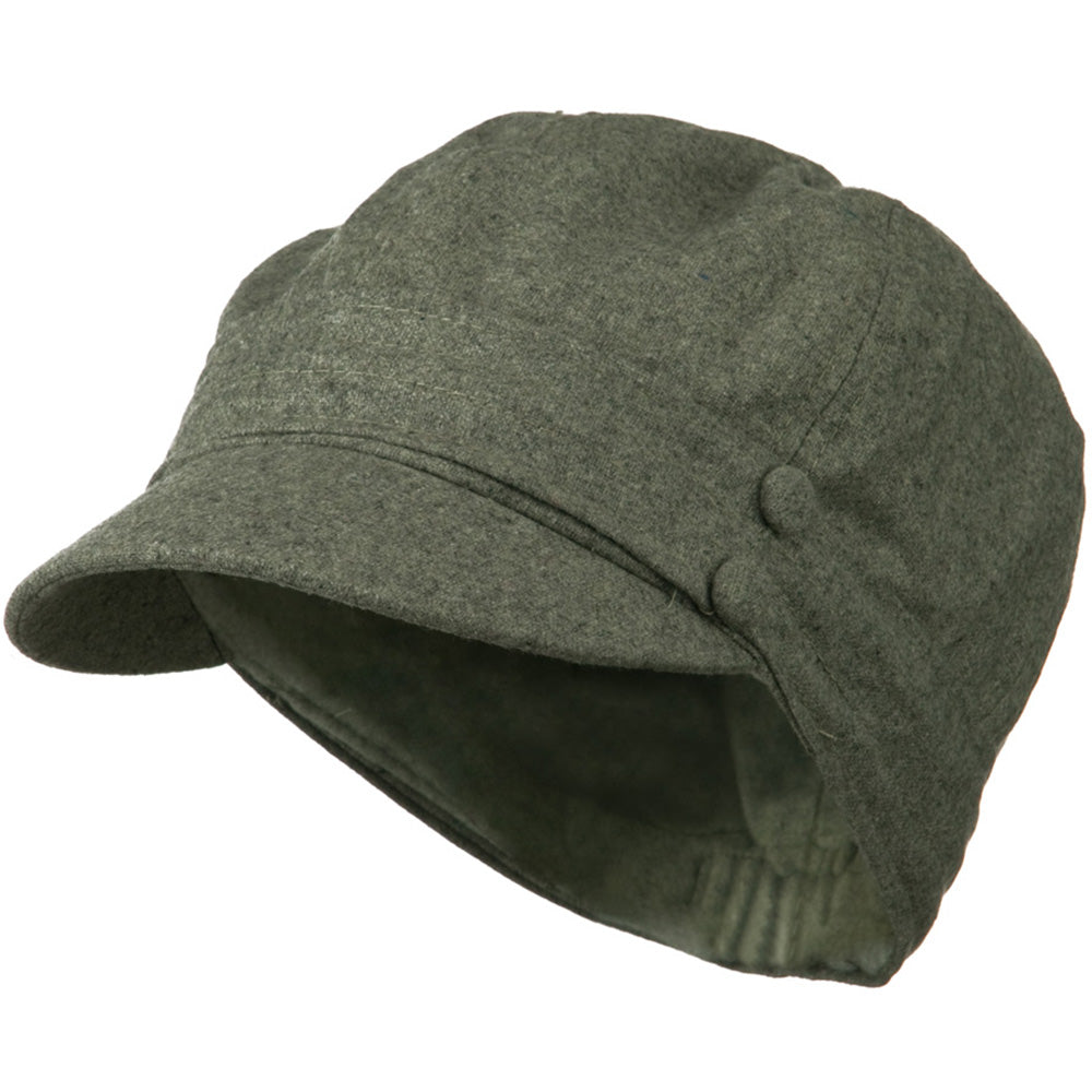 Cory Wool 2 Button Newsboy Hat - Grey OSFM