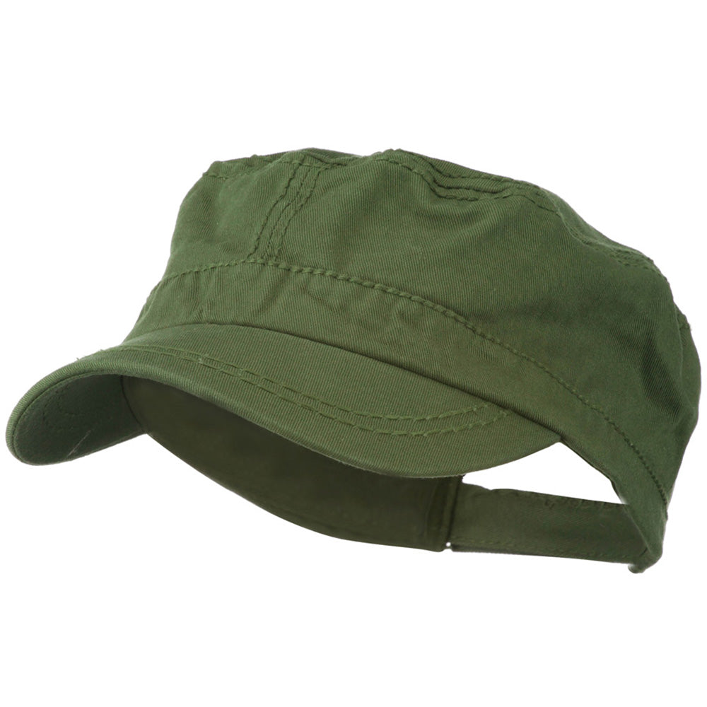 Colorful Washed Military Cap - Olive OSFM