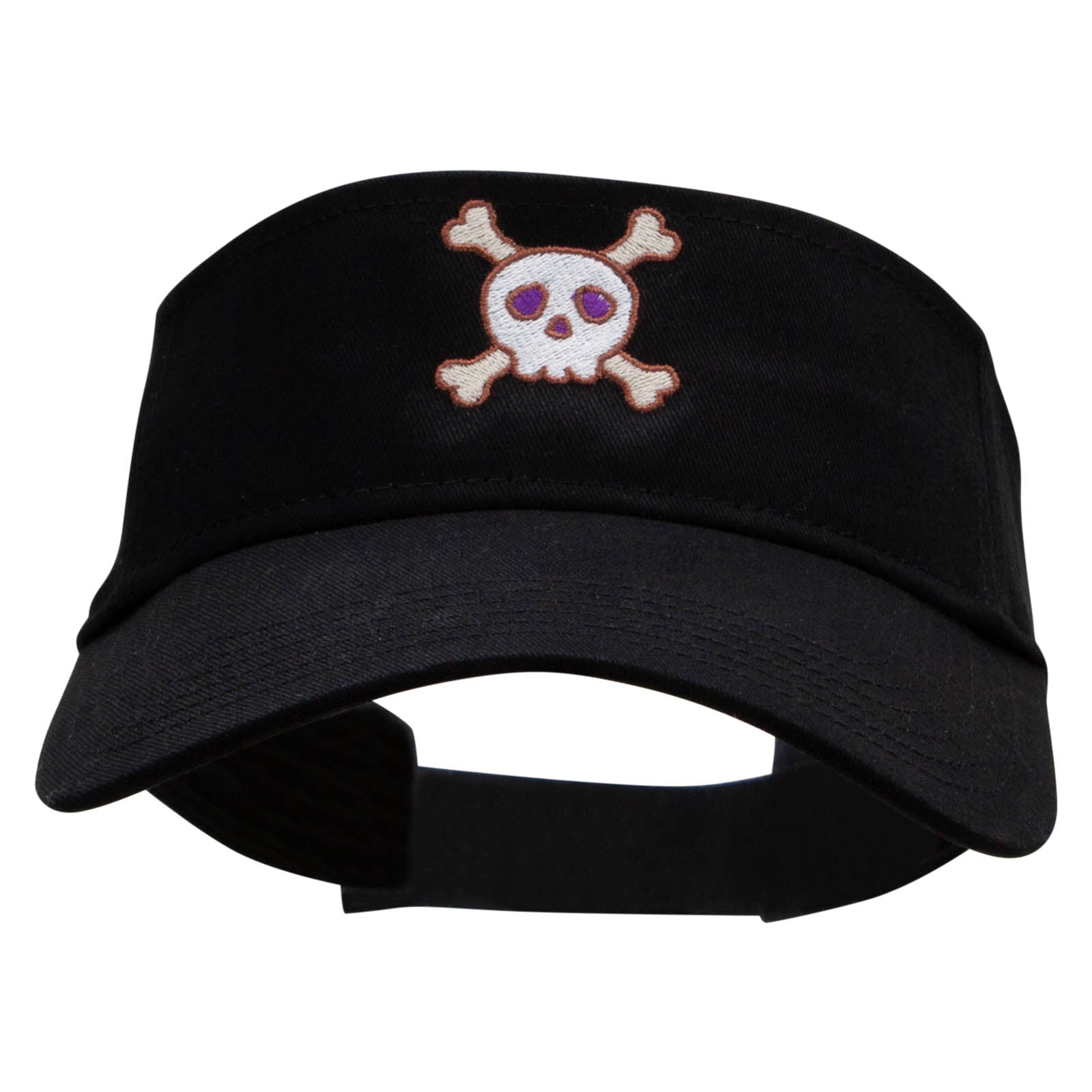 SkullX Embroidered Cotton Twill Sun Visor - Black OSFM