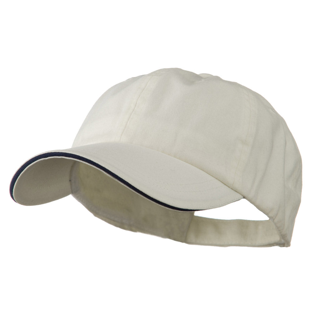 Low Profile Deluxe Canvas Cap - Beige Navy OSFM