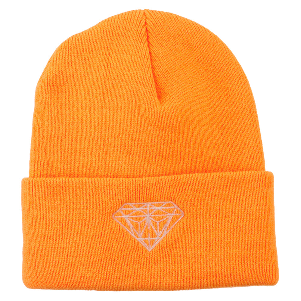 Diamond Neon Embroidered Beanie - Orange OSFM