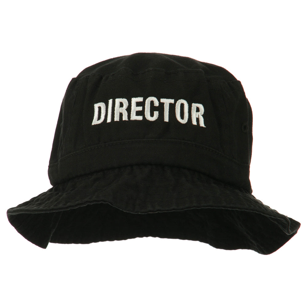 Director Embroidered Pigment Dyed Bucket Hat - Black OSFM