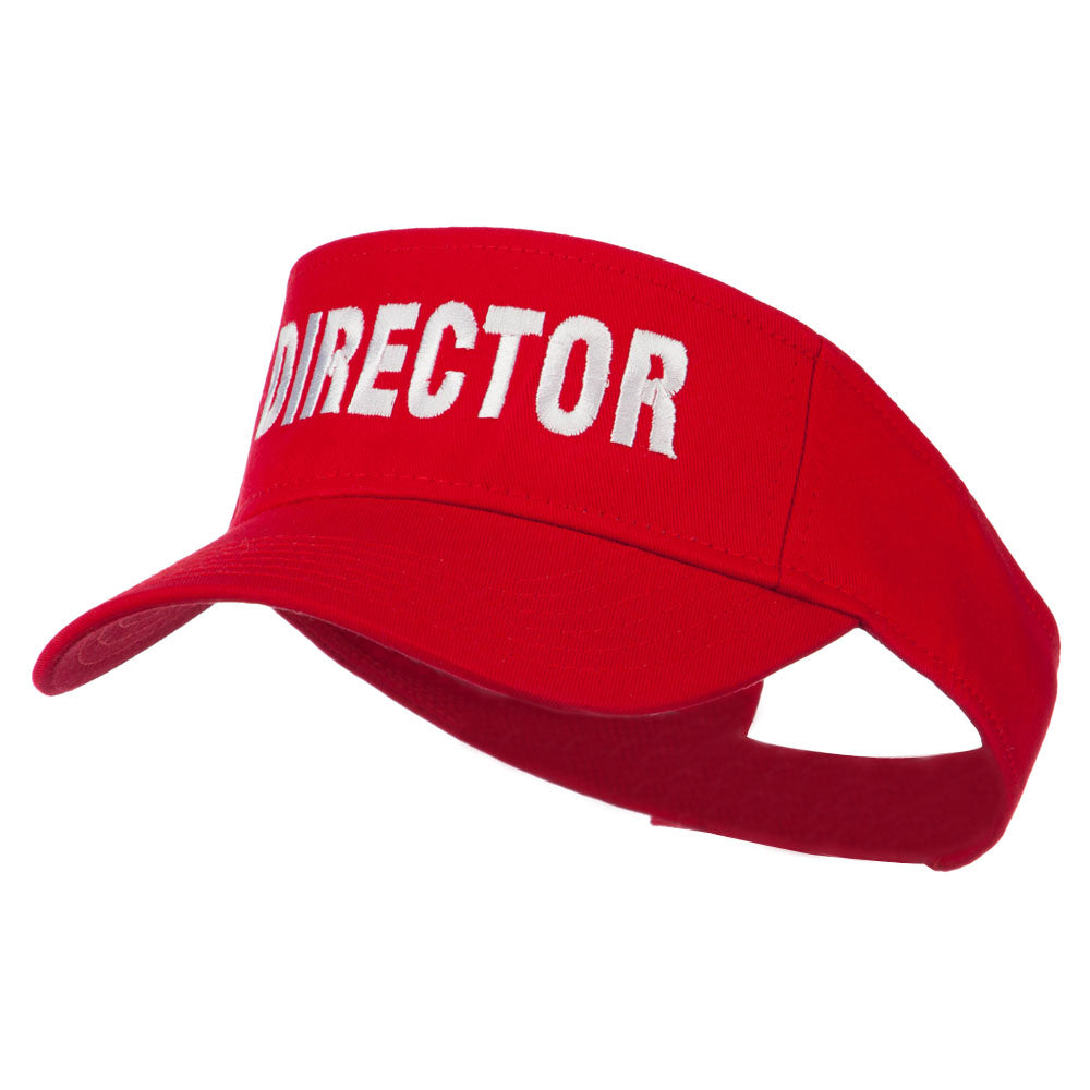 Director Embroidered Sun Visor - Red OSFM