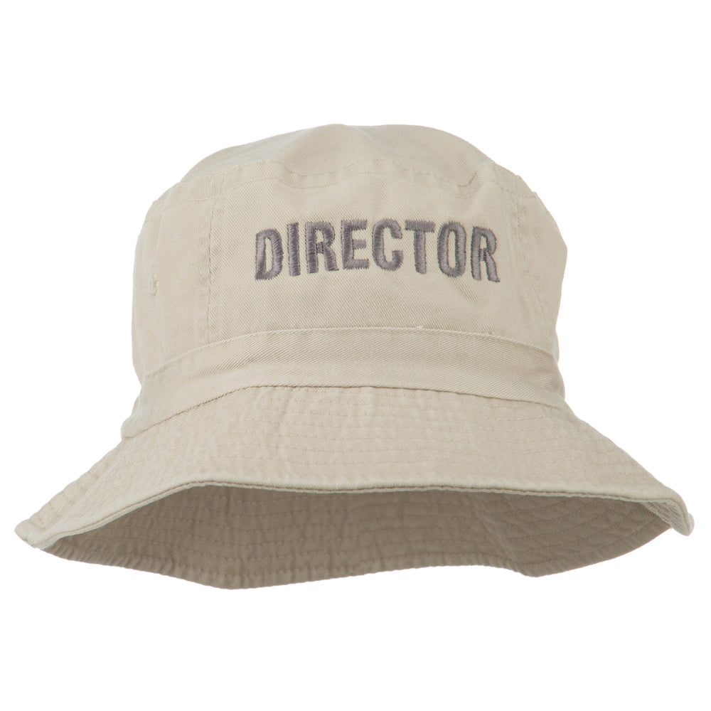 Director Embroidered Pigment Dyed Bucket Hat - Natural OSFM