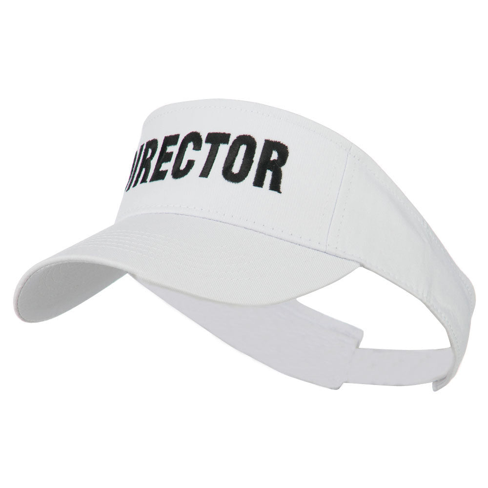 Director Embroidered Sun Visor - White OSFM