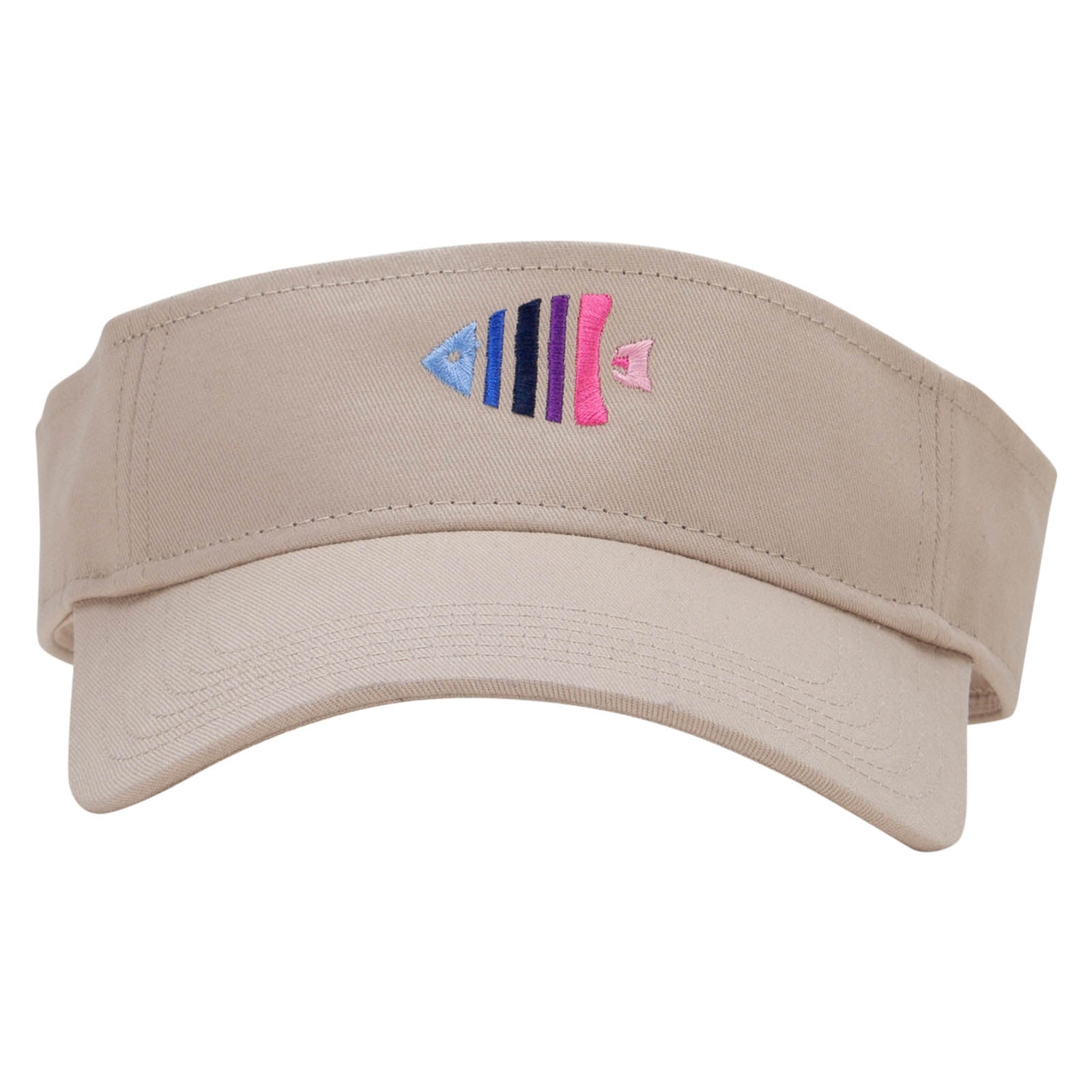 Sea Fish Embroidered Cotton Twill Sun Visor - Khaki OSFM