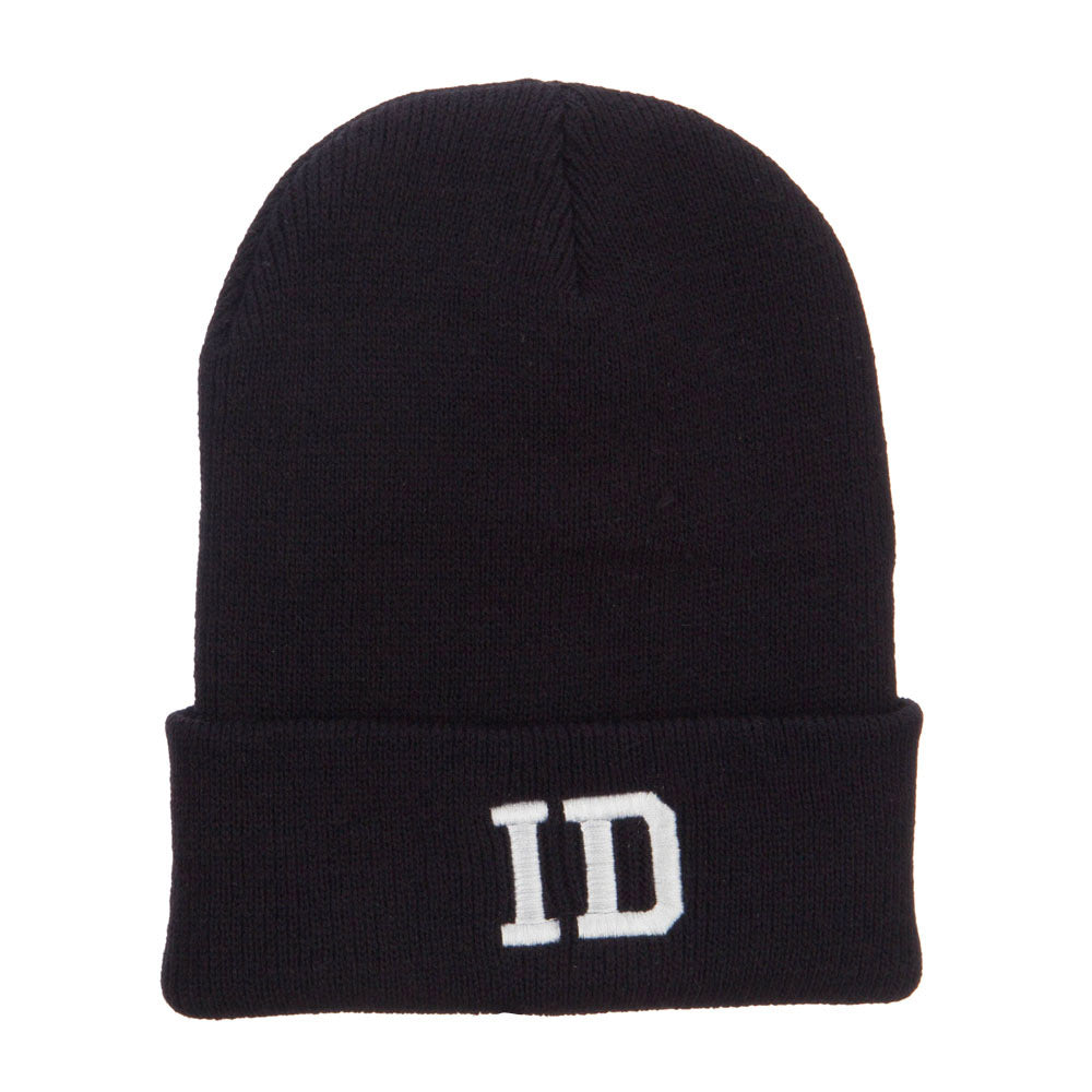 ID Idaho State Embroidered Long Beanie - Black OSFM