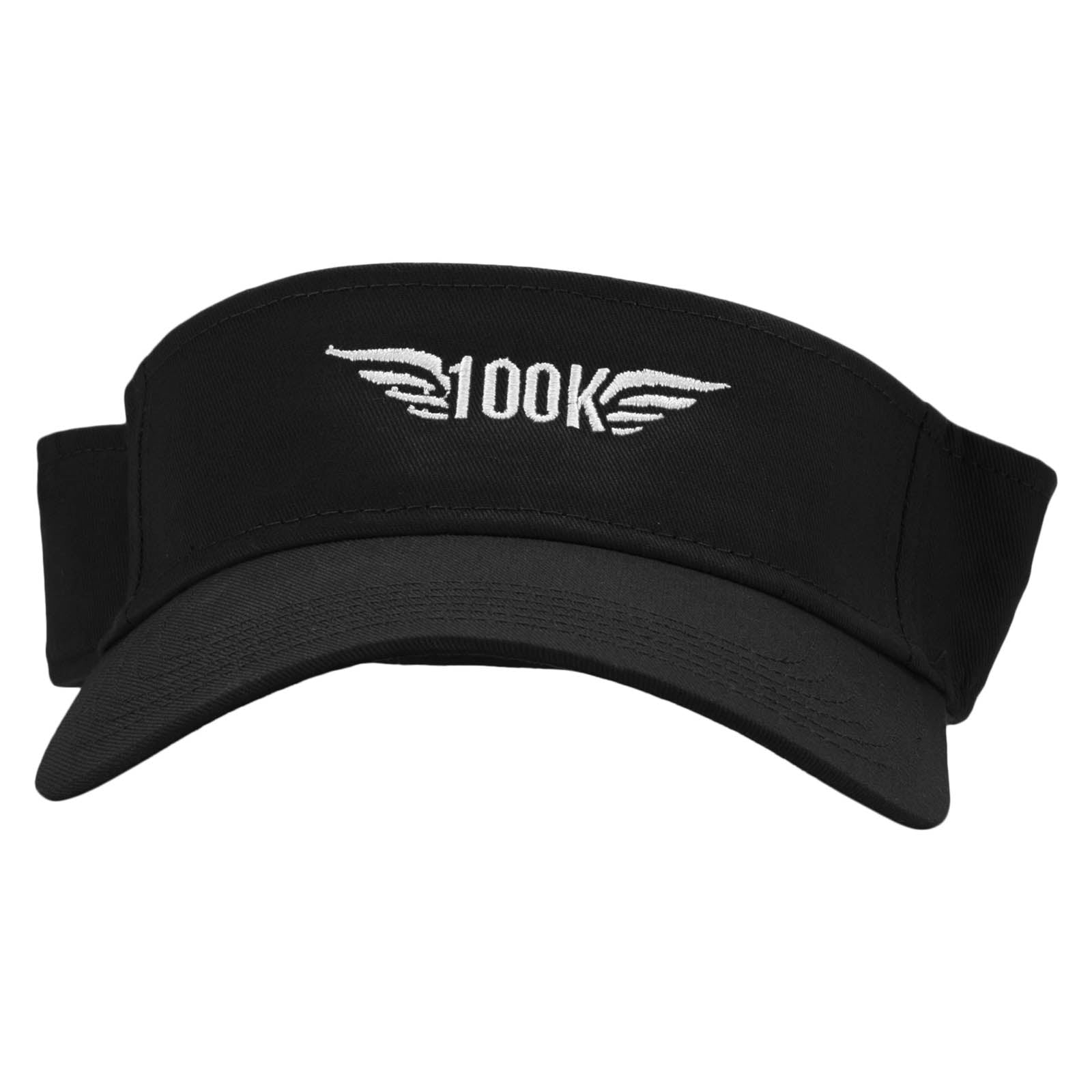 100k Embroidered Cotton Twill Sun Visor - Black OSFM