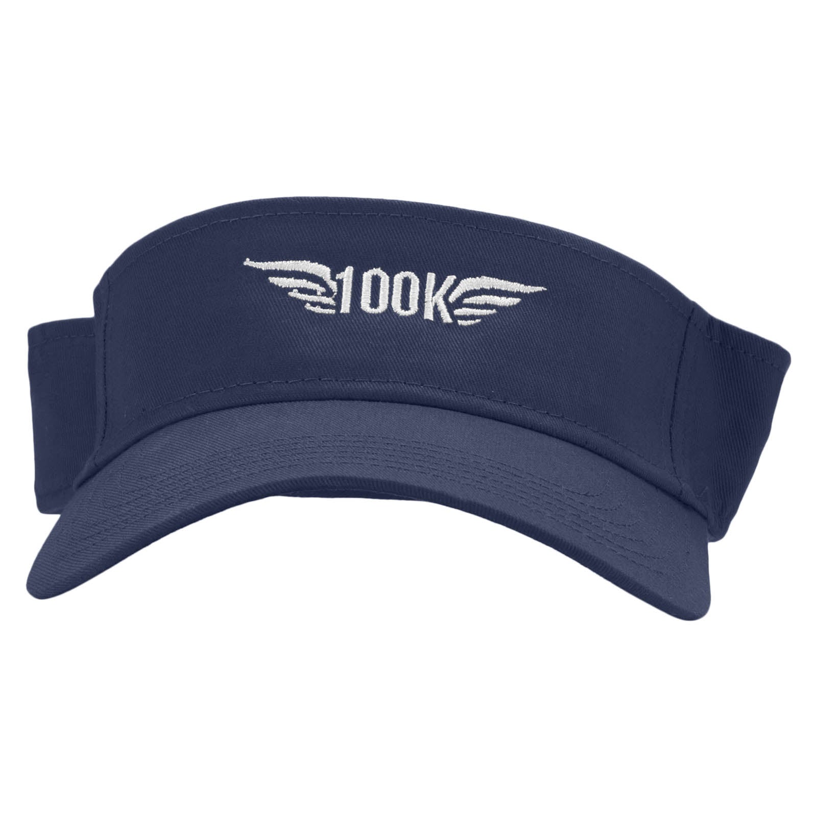 100k Embroidered Cotton Twill Sun Visor - Navy OSFM