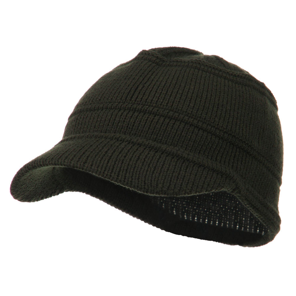 Army Cadet Style Beanie Cap - Olive OSFM